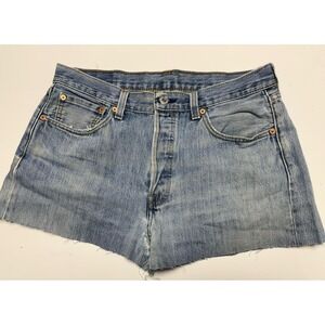 Levis 501XX Cut Off Jean Shorts Size 33 Button Fly Classic Vintage Red Tab